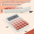 FIOVER Mechanical Switch Calculator, 12 Digits, Large LCD Display, Cute Pink Desktop Calculator with Big Buttons, Aesthetic Calculator for Office,...