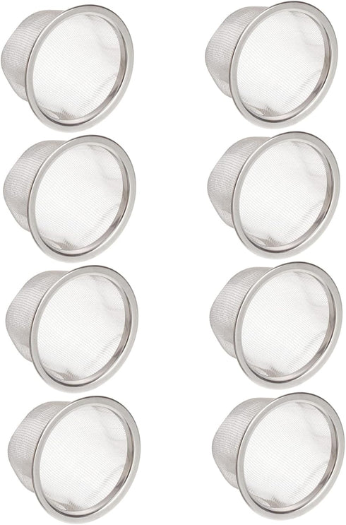 8pcs Tea Screen Tea Infuser Filter Teapot Strainer Replacement Metal Mesh Tea Strainer Tea Pot Strainer Stainless Steel Tea Kettle Metal Infuser S...
