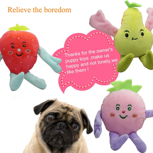Cute Carrot Fruits Dog Squeaky Toys Dog Toy for Pet Puppy Small Dog (Pack for 13)...