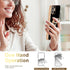 for iPhone 12 Phone Case with 360° Rotatable Finger Ring Holder Kickstand Magnetic Shiny Gold Plated Edge for Women Men Shockproof Soft TPU Protec...