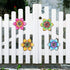 Quinnsus 4 Pack Outdoor Metal Flower Wall Art Fence Decor Garden Patio Hanging Flowers Decorations for Outside Yard Porch Living Room 7x7 in...