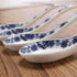 Porlien 5-inch Porcelain Navy Blue Floral Soup Spoons Set of 4...