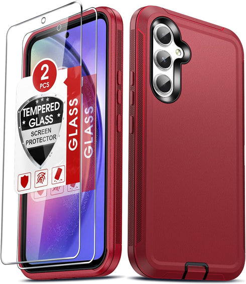 LeYi for Samsung A54 5G Case: with 2 PCS Screen Protector, Heavy Duty 3 in 1 Samsung Galaxy A54 5G Case, Military Grade Shockproof Phone Case Cove...