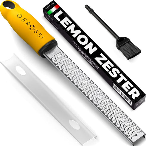 Stainless Steel Cheese and Citrus Zester Grater w/Extra Sharp Blade - Perfect for Lemons, Parmesan, Garlic, Chocolate - Spice Up any Kitchen Dish ...