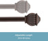 Kenney KN71712 Beckett Soft Square End Standard Decorative Window Curtain Rod, 28-48" Adjustable Length, Weathered Brown Finish, 5/8" Diameter Ste...