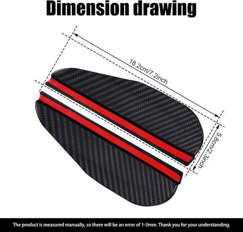 2 Pcs Car Rear View Side Mirror Rain Eyebrow, Car Exterior Trim Accessories, Carbon Fiber Rear View Mirror Visor Guard Car Side Mirror Rain Eyebro...