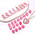 820PCS+ Breast Cancer Awareness Beads Charms for Jewelry Making, Enamel Pink Ribbon Charms Assorted Pink Loose Beads Letter Beads for Bracelet Nec...