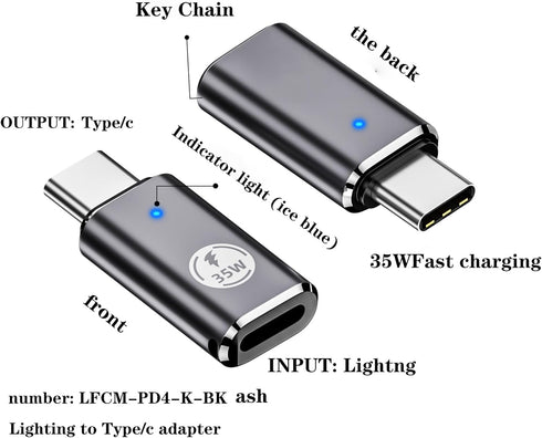 2Pack,Lightning Female to USB C Male Adapter for iPhone 15 Series,Mini6 Galaxy Note S10 S20 S21 Samsung Charging Type C Charger Connector Cable(Si...