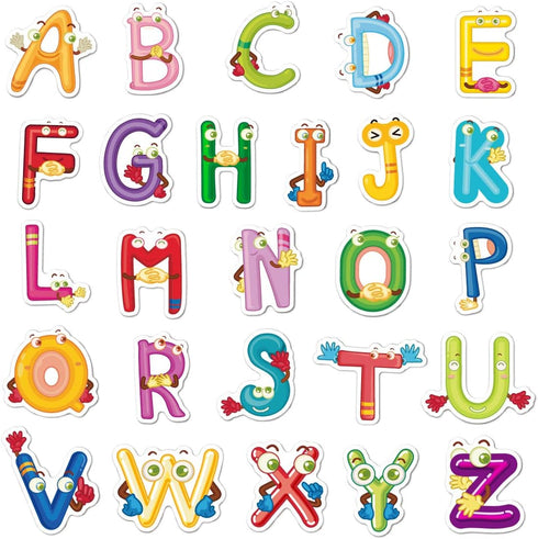 52pcs Alphabet Letter Stickers Colorful Letters and Numbers Stickers Vinyl Waterproof Stickers for Kids for Journaling Water Bottle Skateboard Lap...