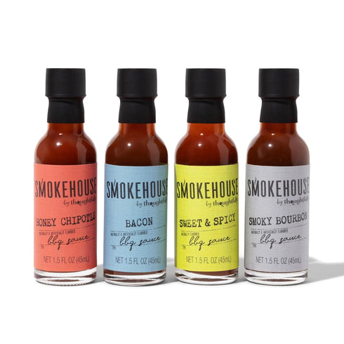 Smokehouse by Thoughtfully, Gourmet BBQ Sauce Sampler Set, Vegan and Vegetarian, Flavors Include Honey Chipotle, Smoky Bourbon, Sweet and Spicy, a...