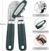 Can Opener Manual with Magnet and Sharp Blade Smooth Edge, Handheld Openers with Big Effort-Saving Knob, Can Opener with Multifunctional Bottles O...