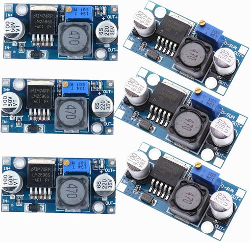 6 Pack LM2596 DC-DC Buck Converter, QEBIDUM LM2596S Adjustable DC to DC Step Down Module DIP SMD Reduced Voltage Stabilizer Input 3.0-40V Output 1...