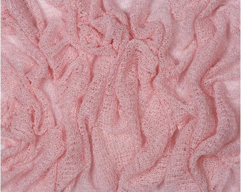 Matissa Newborn Baby Photography Prop Swaddle Cheesecloth Knit Crochet Wrap 16 Colors Available (Baby Pink)...