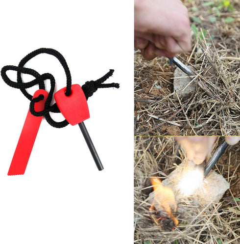 Pocket Chainsaw With Paracord Handle Survival Chain Saw Magnesium Fire Starter 20.5/32.6 Inches Garden Handle Hand Saw with Sharp Teeth Emergency ...