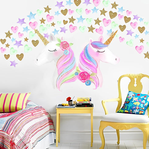 Unicorn Wall Decal,Large Size Unicorn Wall Sticker Decor for Gilrs Kids Bedroom Birthday Party...