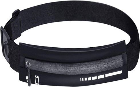 QUWEI Slim Running Belt for Women Men Gift, Runners Waist Belt With Reflective Strip, Fanny Pack Phone Holder for Jogging, Adjustable Run Pouch Be...