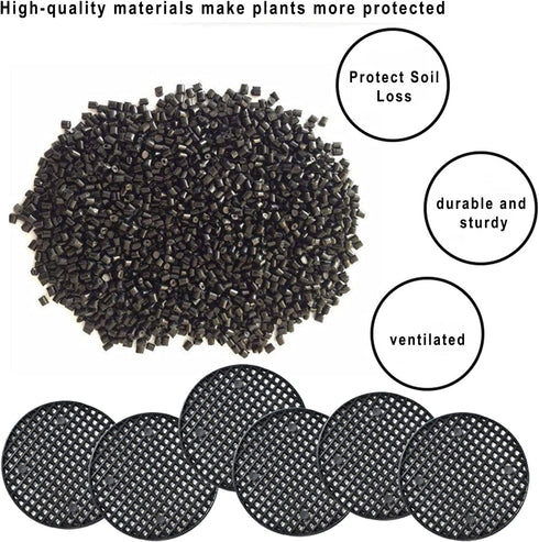 Plastic Flower Pot Hole Mesh Pad?Round Bonsai Pot Bottom Grid Mat Mesh ?for Garden's Drainage Rigid Mesh Hole Screens,Plant Pots Protect Soil Loss...