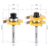 2PCS Tongue and Groove Set 1/4 Inch Shank Router Bit Set, 3 Teeth Adjustable T Shape Wood Milling Cutter...