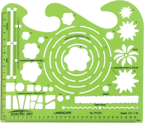 Pacific Arc Landscape Template Guide, with Trees, Shrubs, Hedges, Fences, Flagstone Walks, and Terraces...