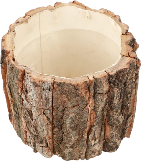 Healeved Tree Stump Planter Wooden Flower Pot Wood Vase Rustic Bark Planter Country Style Home Decor Planter Natural Wood Flower Pot 10cm...