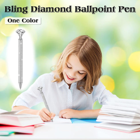 8 Pcs Diamond Pens Bling Metal Crystal Ballpoint Pens Black Ink Rhinestone Pen Cute Pens for Women for Wedding Bridal Shower Office Meeting Birthd...
