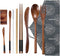 Wooden Utensil Flatware Set Reusable Utensils Travel Cutlery Set for Eating with Case, 10 Pcs Wooden Spoon and Fork Set Bamboo Flatware Set...