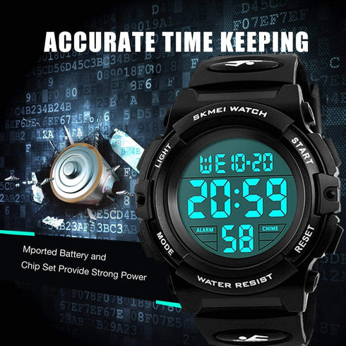 Kids Digital Sports Watch for Boys Girls, Boy Waterproof Casual Electronic Analog Quartz 7 Colorful Led Watches with Alarm Stopwatch Silicone Band...