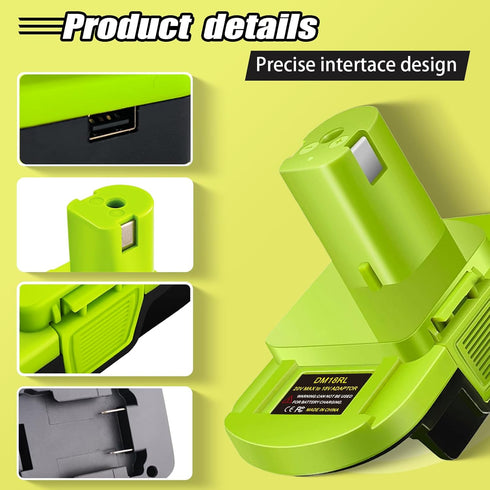 Battery Adapter DM18RL Use for Ryobi 18V Tools,Convert Dewalt 20V & for Milwaukee M18 18V Llithium Battery to for Ryobi 18V P107 P108 Battery Tool...