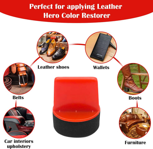 Leather Hero Pack of 4 Foam Dauber - Shoe Polish Applicator Brush - Shoe Polish Sponge for Shoe Shining & Polishing...