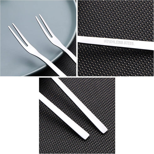 16-piece Stainless Steel 2-Tines Forks, Small Fruit Forks...