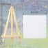 WYBG 4 Pieces Mini Canvases for Painting with Easel Set, 3x3 Inch Stretched White Blank Canvas Panels Wood Easels Small Canvas with Easel Small Ca...