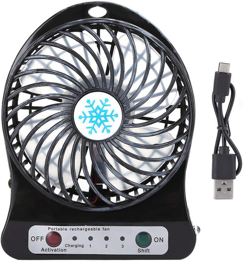 CCYLEZ Mini Table Fan,3 Speed Adjustable Baby Bed Car Seats Fan,USB Rechargeable battery Operated Small Fan Circulator,for Summer Gift(Black)...