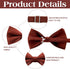 2 Pcs Solid Cinnamon Color Bow Tie and Pocket Square Man's Satin Bow Tie with Suit Handkerchief Pre Tied Style Pocket Square for Wedding Party Dre...