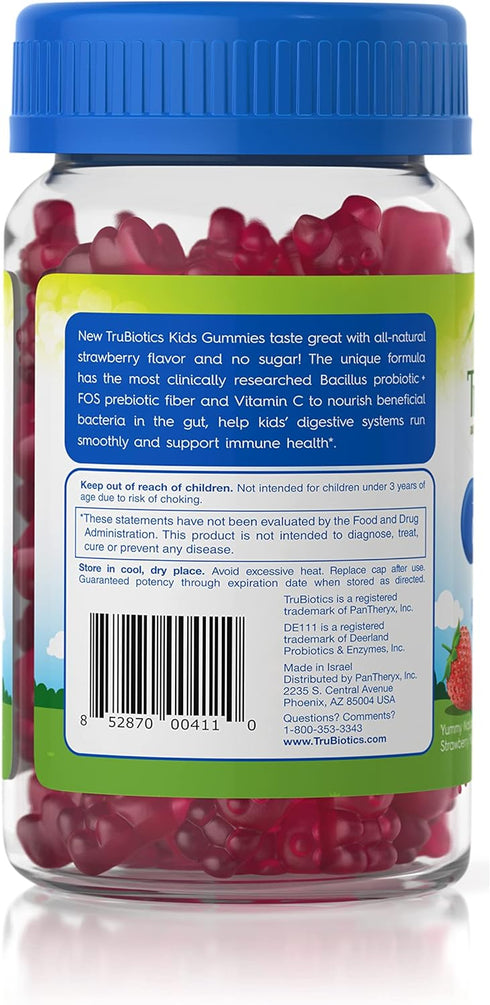 TruBiotics Probiotics for Kids with Prebiotics & Vitamin C, Sugar-Free Gummies for Digestive & Immune Health Support, Chewable Kids Probiotic Supp...
