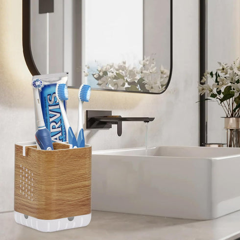 Boperzi Toothbrush Holders for Bathrooms Organizer Countertop, Detachable Anti-Slip Electric Toothbrush Holders for Kids, Toothbrush and Toothpast...