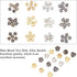 FINGERINSPIRE 240Pcs 4 Colors Mini Metal Buttons 4mm Heart & Star & Round Alloy Buttons Mini Tiny Buttons with Separate Compartment Box Small 2 Ho...