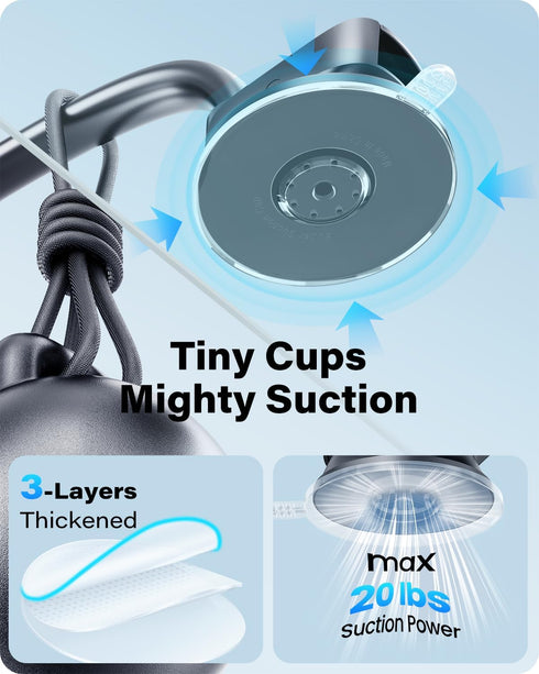 OQTIQ One-hand Operation Mini Suction Cup Car Phone Mount for Dashboard and Windshield - Dual Spring-Loaded Grips Expand to 3.8 Inches - Low Profi...