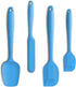 4 Piece Silicone Spatula Set, Flexible Heat Resistant Non-scratch Baking Cooking Rubber Spatulas with Stainless Steel Core, Blue...