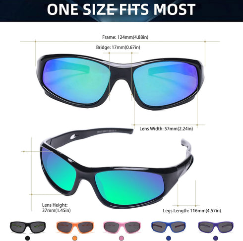 Kids Sunglasses Boys Girls Sports Polarized Sunglasses for kids Child Youth Baseball Beach Sun Glass with Strap...