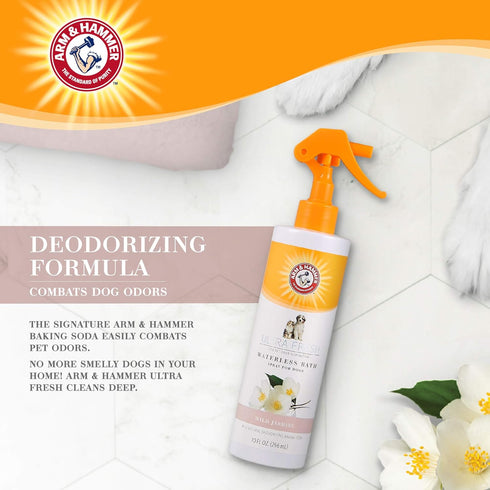 Arm & Hammer for Pets Ultra Fresh Waterless Bath Spray for Dogs in White Jasmine Scent | Dry Dog Shampoo, Dog Spray | Waterless Dog Shampoo and Do...