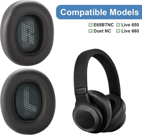 LIVE660 BTNC Ear Pads Replacement Ear Cushions Compatible with JBL E65 E65BTNC / Duet NC / LIVE650BTNC LIVE660 BTNC Headphones Comfortable Protein...