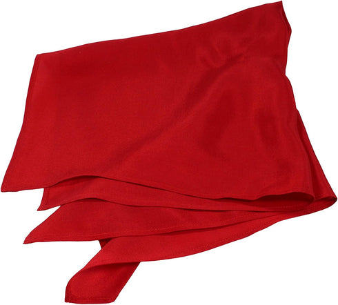 Posh Ruby Red Creamy Satin Silk Handkerchief – 100% Silk - Large 16" Pocket Square...