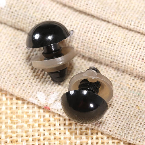 20Pcs Black Plastic Safety Eyes with Washers, Craft Eyes, for Crochet, Puppet, Plush, Stuffed Animals Making, 12mm...