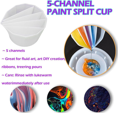 6PCS Acrylic Paint Pouring Strainers, Paint Pouring Cups, Acrylic Pouring Strainers, Plastic Flower Strainers Silicone Pouring Drain Basket for DI...