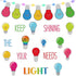 Karenhi 108 Pcs Back to School Light Bulb Bulletin Board Decoration Cutouts Set with 400 Glue Point Motivational Light Bulb Border for Class Home ...