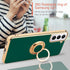 Compatible with Samsung Galaxy S21 Case, Finger Ring Holder Case Rose Gold Plating Design for Women Girls Rotating Holder Kickstand Magnetic Shock...
