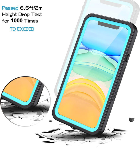 Lanhiem for iPhone 11 Waterproof Case, 360 Full Body Protection Underwater Dustproof Shockproof Clear Cover with Built-in Screen Protector Fit for...