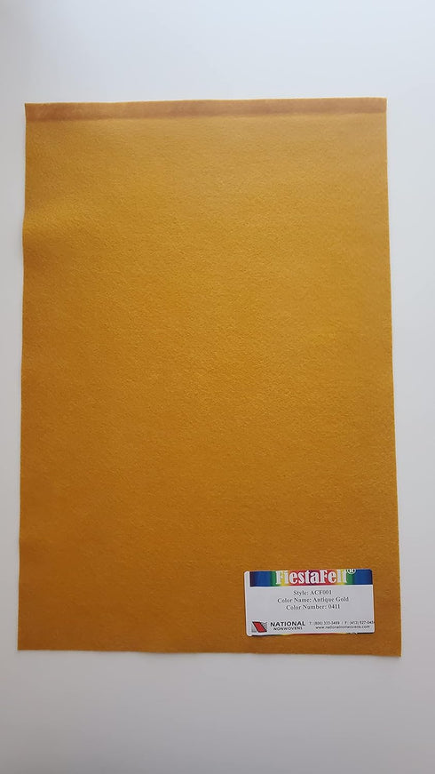 National Nonwovens Antique Gold - Premium Acrylic Felt XL Craft Sheet - 1 12x18 inch Sheet...