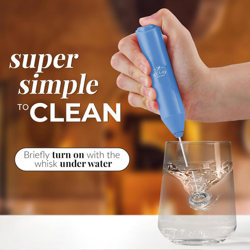 Zulay Kitchen Powerful Milk Frother Wand - Mini Milk Frother Handheld Stainless Steel - Battery Operated Drink Mixer for Coffee, Lattes, Cappuccin...