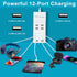 USB Charger 12 Port USB Charging Station Charging Hub with Fast Charging USB Wall Charger for Multiple Devices USB Charging Port Compatible with C...